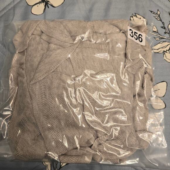 J.Crew Oatmeal Knit Vest M OpenFront Tiered Ruffle Pima Cotton Wool Blend Duster - Picture 9 of 9